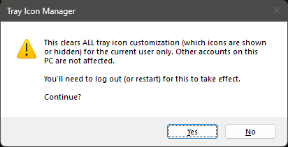 Confirmation warning before clearing all tray icon status